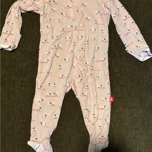 Pink Sheep Print Kids One Piece